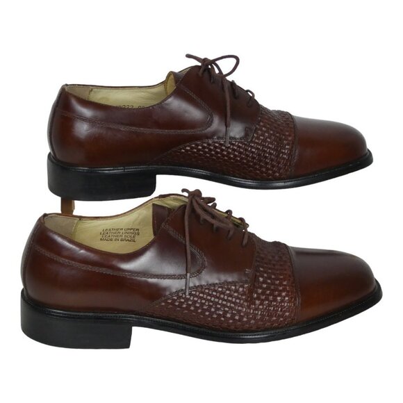 Florsheim Woven Brown Leather Oxfords Salinger Mens Size US 10D #966 main image 4